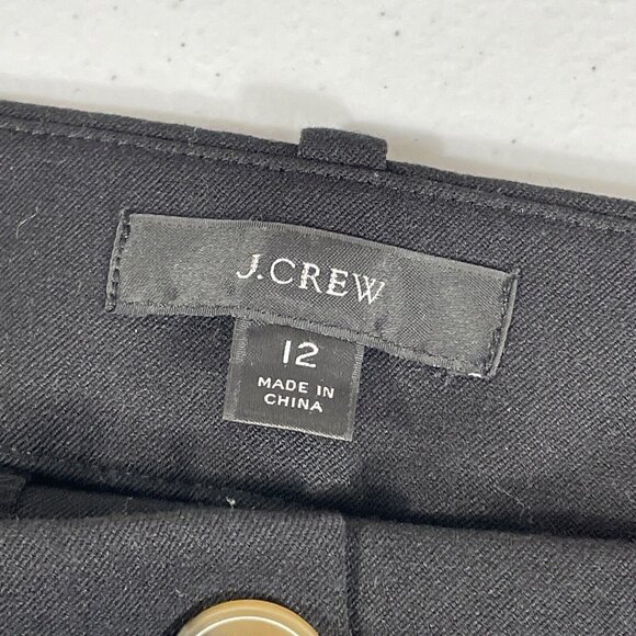 J Crew Pants Womens Size 12 Black Polyester Viscose Stretch Tapered Leg Office - Picture 5 of 12